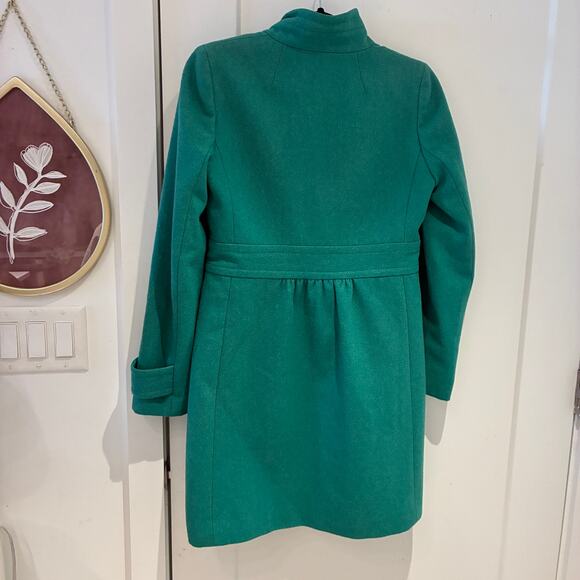 J. Crew Emerald Green Wool Pea Coat Sz 2 - Picture 4 of 11